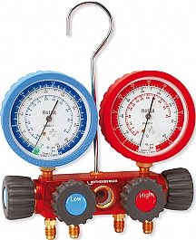 Четырехпозиционный аналоговый манометрический коллектор для хладагентов R410A, R32 Rothenberger 5/16 SAE Четырехпозиционный аналоговый манометрический коллектор для хладагентов R410A, R32 Rothenberger 5/16 SAE